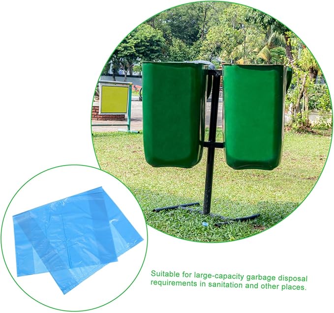 50pcs Heavy-duty Tear-resistant Trash Bags Large Capacity PE Garbage Liners for Kitchen Bathroom Office Commercial Waste Disposal