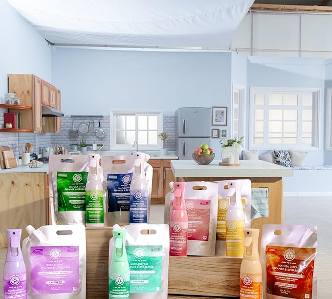 Natura Ultra™ Multi-Surface Cleaner &amp Degreaser - Home and Kitchen degreasing (Refill Bag) for Glass Countertops Appliances and Floors - Eco-Friendly &amp Non- Toxic Cleaner &amp Degreaser
