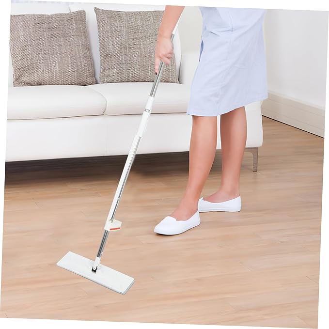 BESTYASH 36cm Self-Washing Flat Mop Set with 3 Microfiber Pads Dual Use Wet/Dry Cleaning Mop for Household Floors Easy Squeeze Design for Quick Drying and Convenience