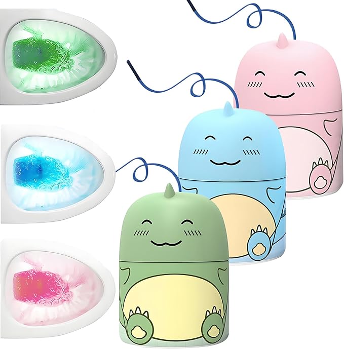 Toilet Cleaner &amp Toilet Deodorizer Wonder 2025 New Toilets Bowl Cleaner Bottle Cute Dinosaur-Shaped Bathroom Toilets Tank Cleaner with Ocean Jasmine And Peach Scent (3 Mix)