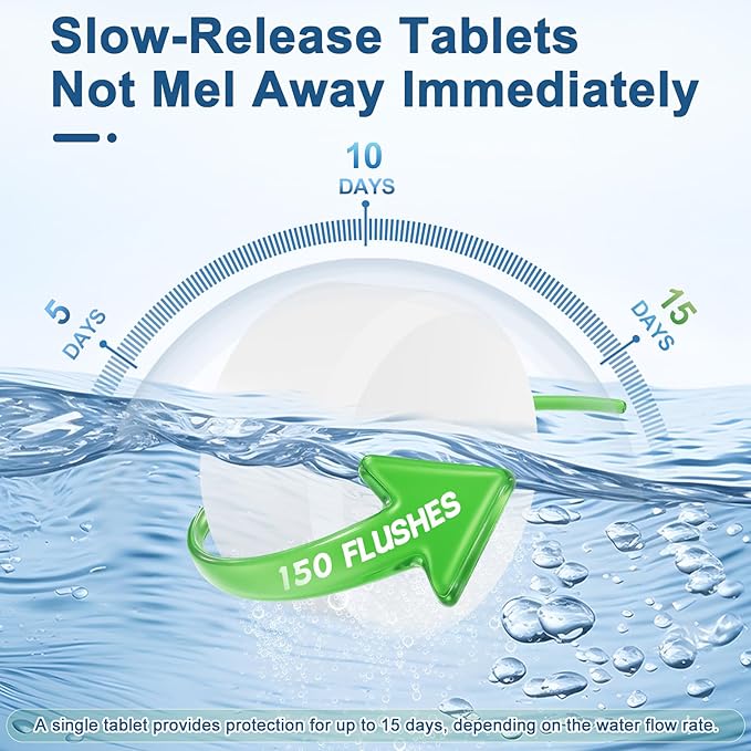 Toilet Bowl Cleaners Bleach Tablets 100 PACK Automatic Cleaner for Tank Effectively Eliminate Limescale Stains &amp Odor Continuous Cleaning for Bathroom &amp Toilet