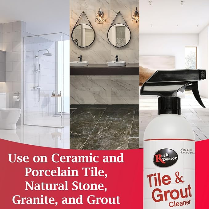 Rock Doctor Tile and Grout 24oz.Rock Doctor Natural Tile and Grout Cleaner Remove Stains Dirt Oil and Soap Scum Heavy Duty Non-Abrasive Tile Cleaner Natural Formula Pack of 2 2/pack