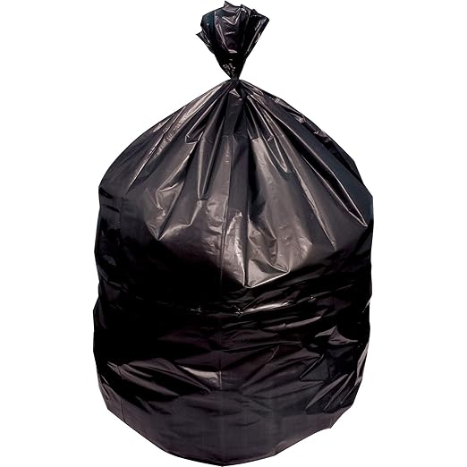 Genuine Joe Black Linear Low-Density Trash Bag 60 Gallon 100 per Carton