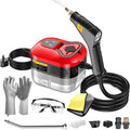 2500w Handheld High-Temperature Pressurized Steam Cleaner 6-Speed Portable Steamer 10s Fast Heating 1.2L Water Tank for Cleaning Auto Detailing Furniture Kitchen Grout FloorTile (Red)