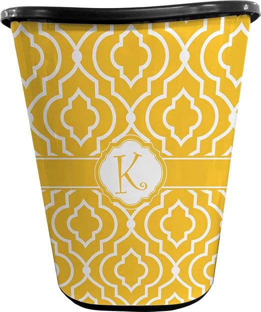 Personalized Trellis Waste Basket - Double Sided (Black)