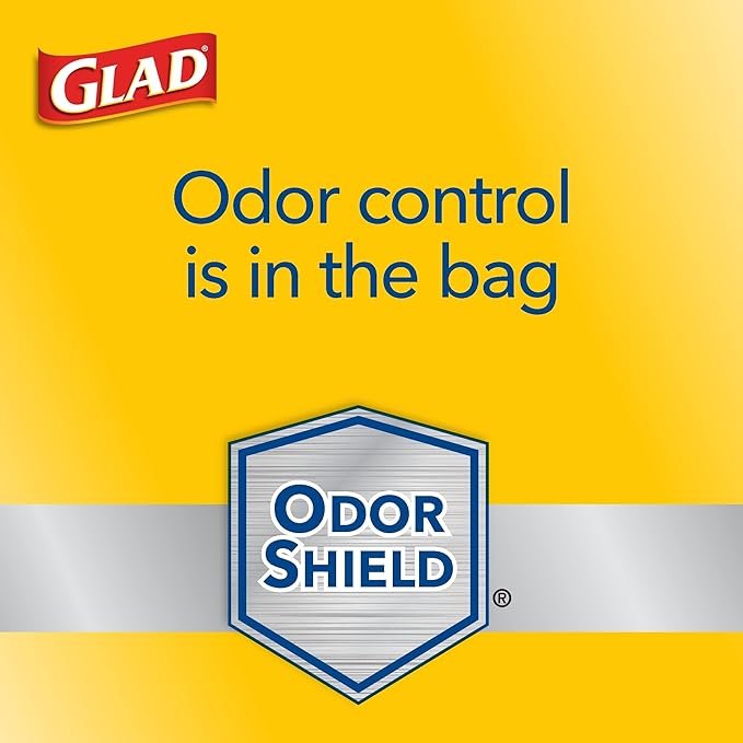 Glad ForceFlex Tall Kitchen Drawstring Trash Bags - OdorShield - 13 gal Capacity - 23.74 Width x 24.88 Length - 0.72 m