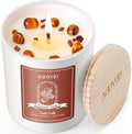 AOOVOO Nutmeg Beans Scented Candles for Women - Aromatherapy Candle with Crystals Inside 10oz Soy Candles for Home Scented Birthday Gifts Valentines Day Candle for Women Mom