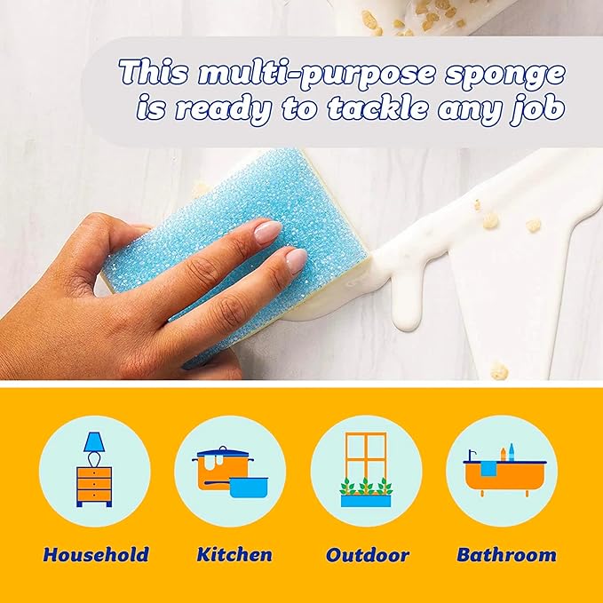 Scrub Daddy Extra Large Sponge Daddy - Bulk Kitchen Sponges for Cleaning Different Rooms &amp Surfaces - Dual-Sided Dish Scrubber with FlexTexture Foam (18 Count)