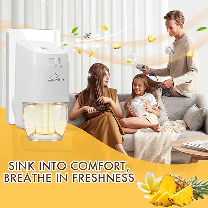 Plug In Air Freshener Refills for Home – Jasmine Hawaiian Cotton Scent 12 Count 7.92 Fl Oz Compatible with Air Wick &amp Glade Not for Glade Plus Scented Refill for Home Bathrooms Bathroom U