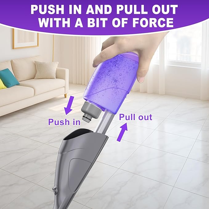 Spray Mop for Hardwood Floor Cleaning with 2 Reusable Pads + 12 Disposable Refills &amp 2 Bottles