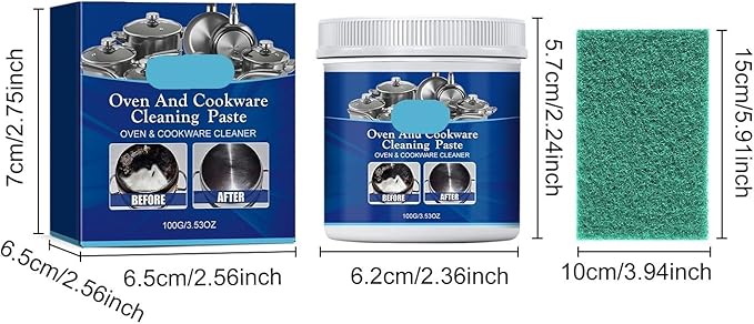 Stainless Steel Cleaning Paste Heavy-Duty Degreaser &amp Rust Remover For Kitchen Oven Cookware And More(3PCS)
