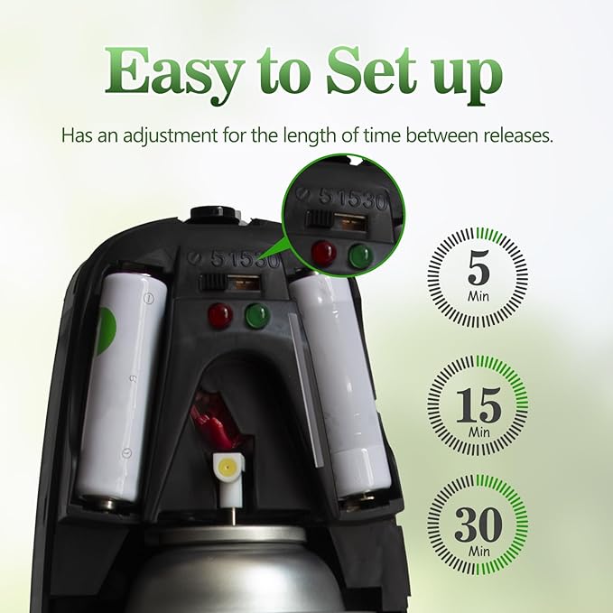 Automatic Air Freshener Dispenser 2 PacksHistely Auto Air Freshener Spray Dispenser Wall Mounted or Free Standing Battery Powered w/Interval Spray Setting for Commercial &amp Home UseNo Drilling(Bl
