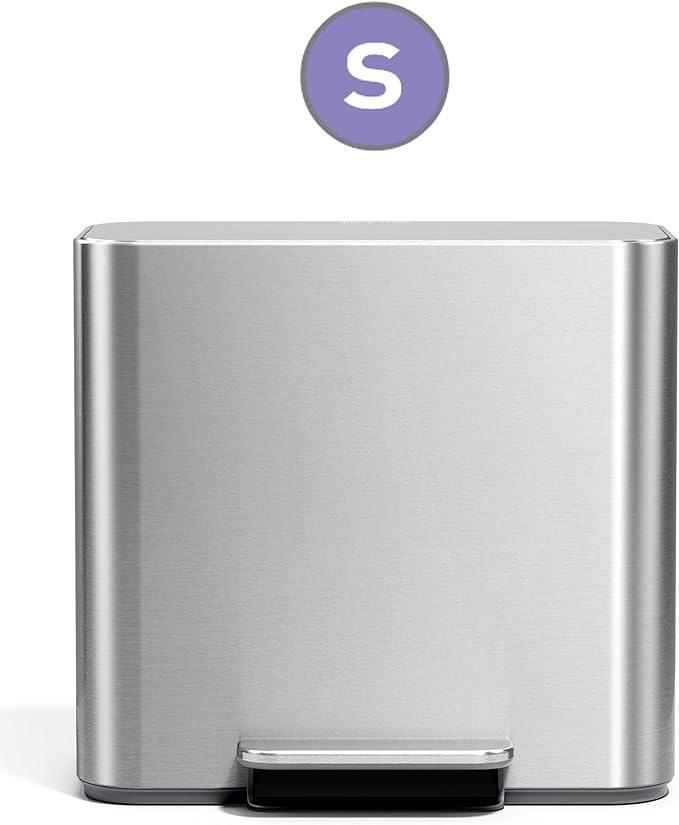 simplehuman Code S 200 Count Dispenser Pack Custom Fit Liners Drawstring Trash Bags 16 Liter / 4.2 Gallon White
