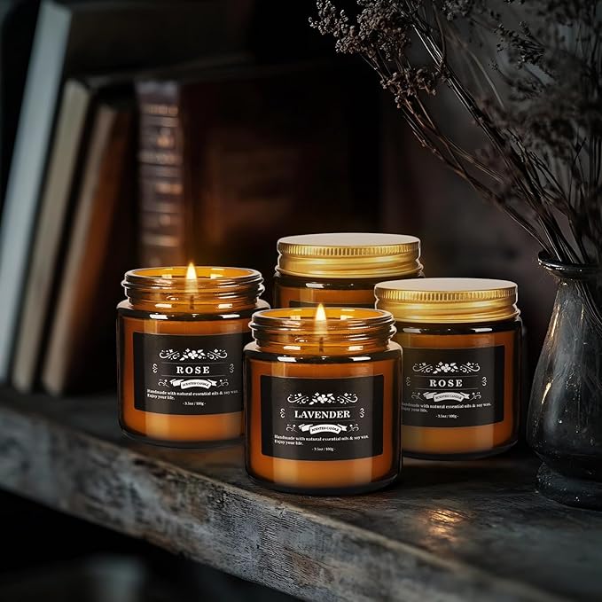 Scented Candle Set 12 Pack Candle for Home Scented Odor Eliminating Stress Relief Long Lasting Soy Wax Gift Set