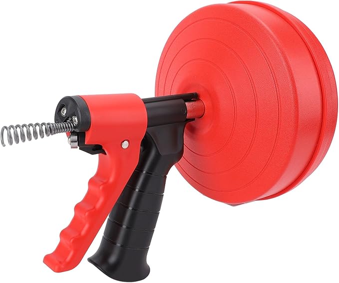 aqxreight Plumbing Snake 2 Modes Efficient 65 Manganese Steel Spring Drain Clog Remover for Kitchen Toilet 5m Spring Blockages Its of Manganese to Unblocking The Drain Clear (5m)