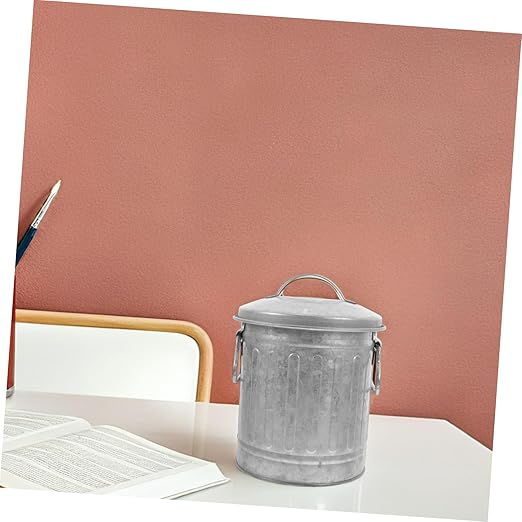 Vintage Style Mini Desktop Rubbish Bin Small Sturdy Wastebasket for Home Office Bedroom Compact Trash Can for Daily Use and Plant Holder Space Saving Decorative Storage Container