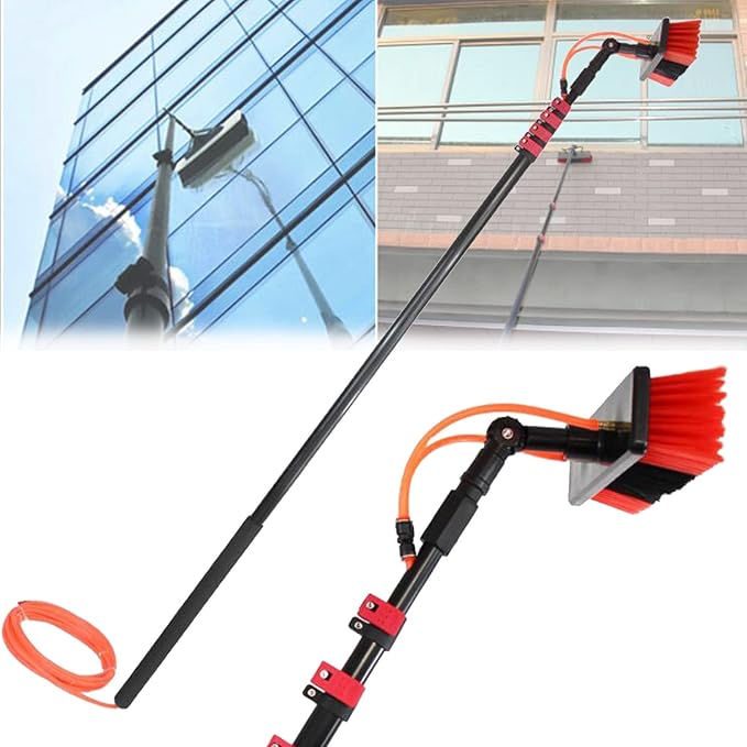 Window Cleaning Brush Water Fed Pole Kit Solar Panel Cleaning Equipment Tool Photovoltaic Module Cleaning Tool The Length of The Telescopic Rod Can Be Adjusted Freely