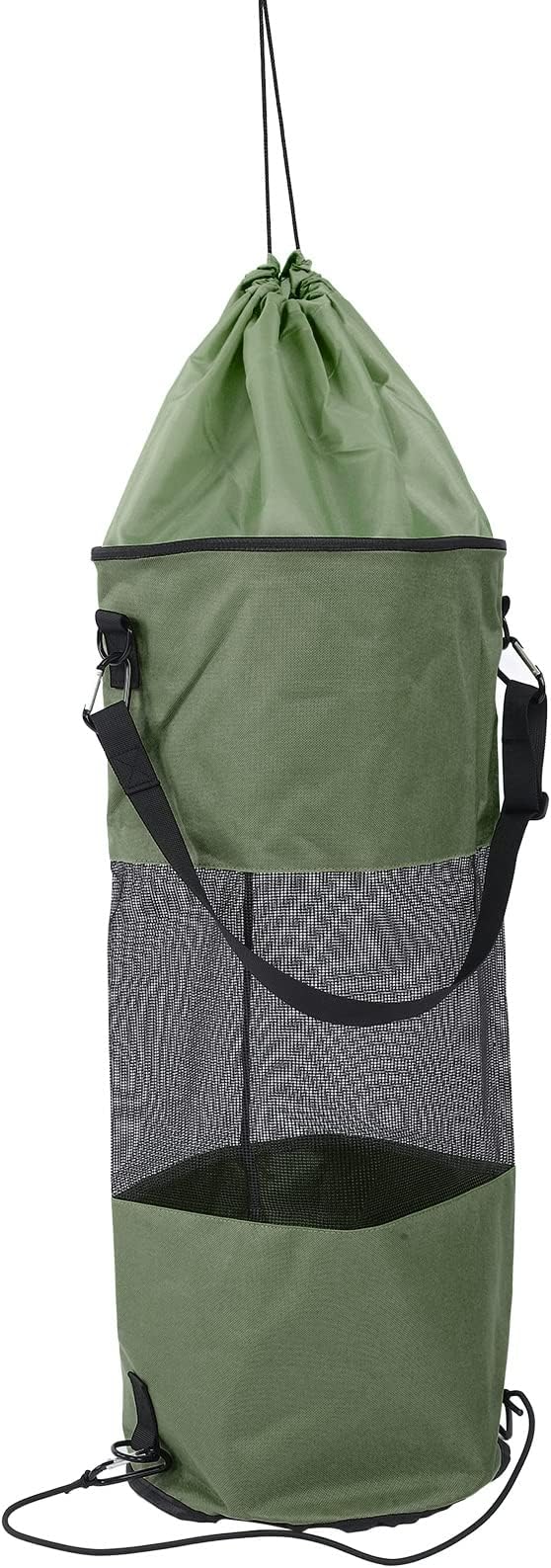Reusable Boat Trash Bag Waterproof Mesh Garbage Bag for Boat Lightweight Portable Outdoor Trash Storage with Elastic Top and Buckle Strap for Kayaking Camping Travel