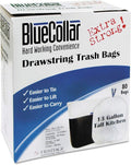 BlueCollar N4828EWRC1 Tall Kitchen Drawstring Trash Bags White 13 Gallon 0.8 Mil 240/Case Lot of 1
