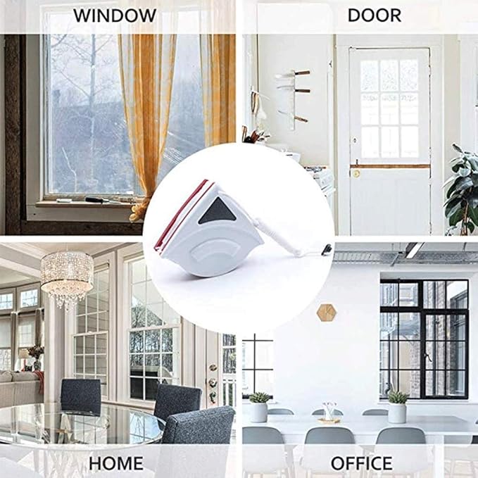 Home Triangle Double Side Magnetic Window Cleaner Glass Surface Wiper Cleaning Brush Double Side Magnetic