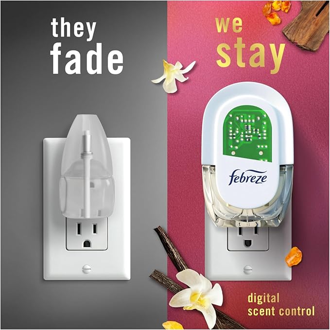 Febreeze Plug In Refills Spring Scents Summer Limited Edition Plug In Refills for Odor-Fighting Fade Defy PLUG Air Freshener 2 pack (Vanilla Suede)