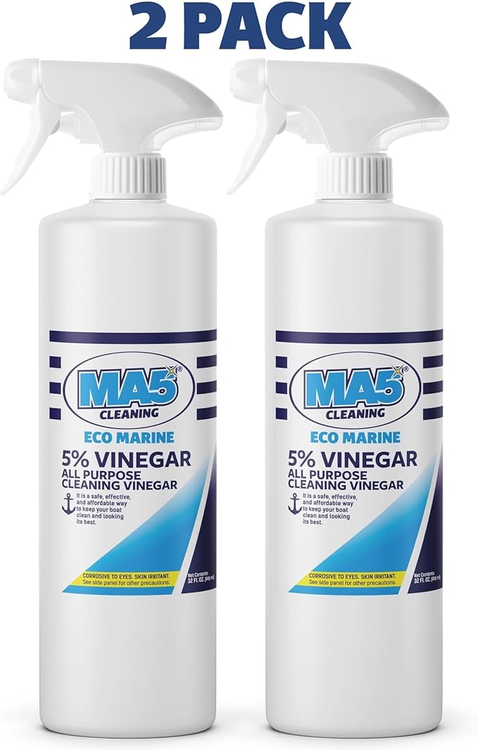MA5x EcoMarine 5% Vinegar All Purpose Boat Cleaning Vinegar | Biodegradable Safe Boat Cleaner | Multi-Surface Marine Cleaner
