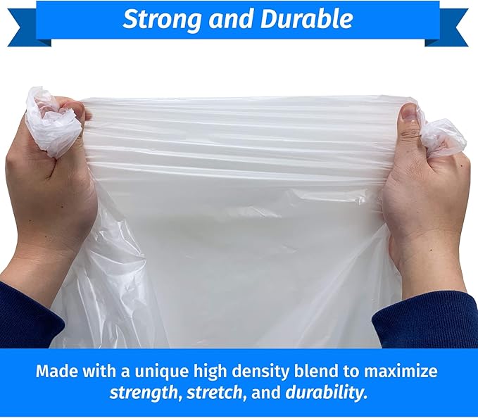 Reli. SuperValue 65 Gallon Trash Bags | 120 Count | Made in USA | Heavy Duty | Bulk | Clear Multi-Use Garbage Bags