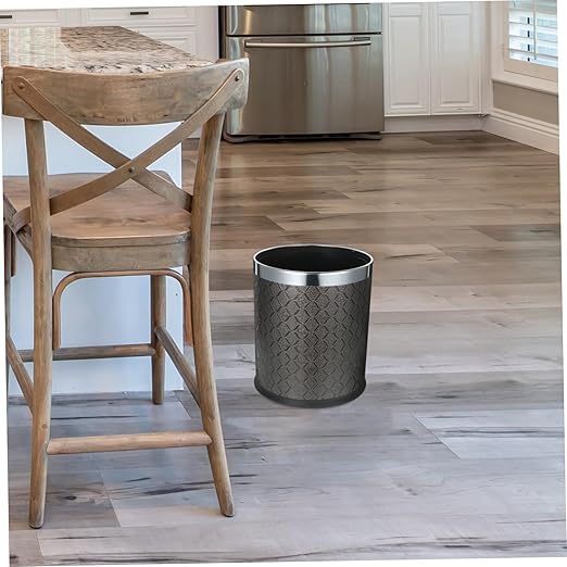 Plastic Wastebasket Round Plastic Trash Can for Home Office Bathroom Sturdy Structure Without Lid Versatile Rubbish Bin for Bedroom Kitchen Car Use