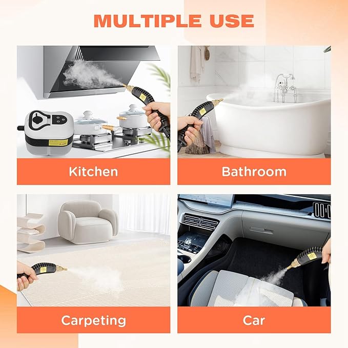 Handheld Steam Cleaner Multipurpose Portable High Temperature Pressurized for Home Furniture Clothes Couch