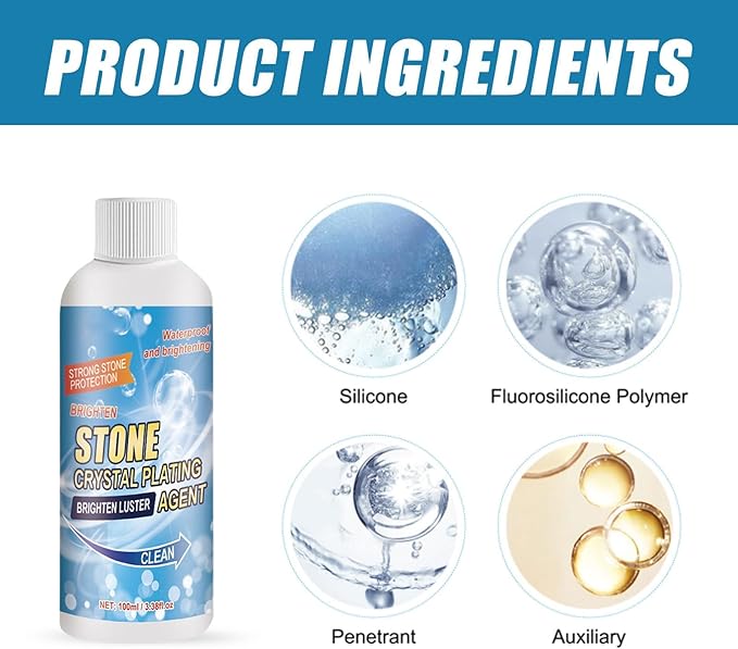 Mdcozyfun Stone Stain RemoverGranite Countertop CleanerStone Crystal Plating Agent All Purpose Stone Cleaner and Polis for Marble Granite Quartz and More /838