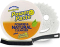 Power Paste Natural All Purpose Cleaner Bundle - Grout Cleaner for Tile Floors with Sponge &amp Crevice Brush - Deep Cleaning Tools for Shower Tile Grout Bathroom Kitchen Surfaces Tight Spaces at