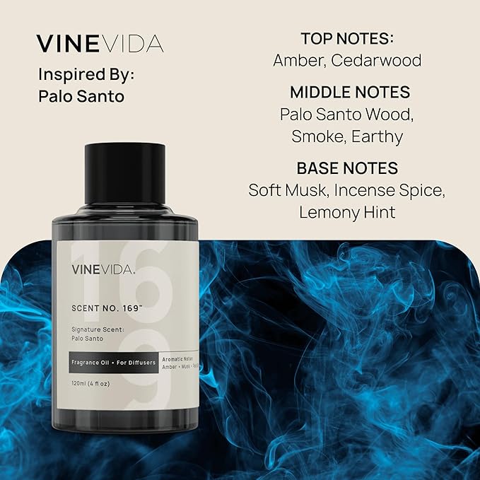 VINEVIDA [4 Oz] Inspired by: Palo Santo Diffuser Oil Refill | Premium Scent Diffuser Oil for Home