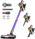 Cordless Vacuum Cleaner 550W 45Kpa 65mins Vacuum Cleaners for Home Stick Vacuum with Self-standing LED Display Anti-Tangle Brush 8-in-1 Lightweight Wireless Vacuum for Pet Hair Carpet Purple