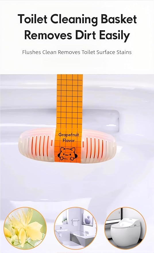 Hanging Toilet Bowl Cleaner 3 Scents Automatic Toilet Rim Cleaner Can be used 500 times Stain Removing Odor Eliminating Toilet Freshener for Standard &amp Smart Toilets (Pomegranate9)