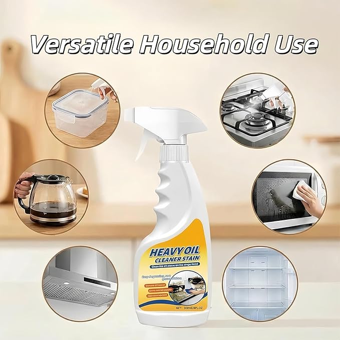 Heavy Oil Cleaner Stain Multi Purpose Cleaner for Kitchen Use Multi Surface Oil and Grease Remover for Oven Stove Range Hood Sink and Appliances (2PCS)