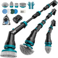 Alloyman 1200RPM Electric Spin Scrubber 20V Replaceable Battery Shower Cordless Cleaning Brush Power Scrubber for Cleaning with 8 Brushes for Bathtub/Tub/Tile/Floor