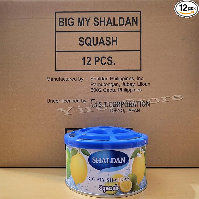 Big My Shaldan Squash Scent Gel 12-cans (1 case box) Air Freshener Heavy Duty and Strong Strength Freshener for Large Cars JDM Japan Freshener