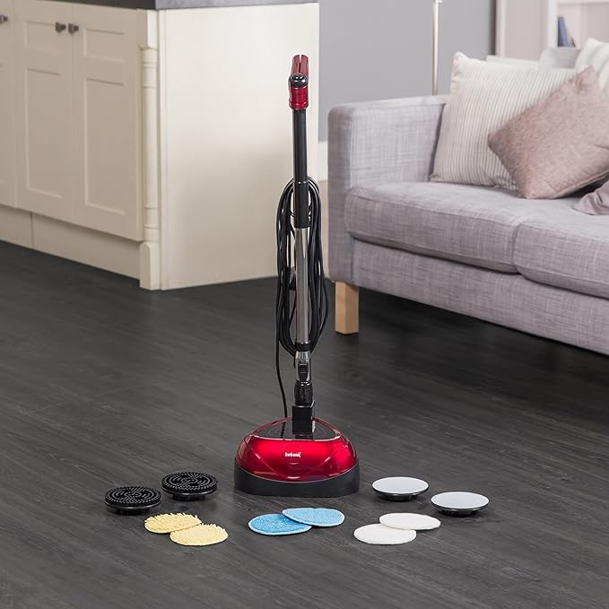 Ewbank EP170 Complete Cleaner Washer Scrubber Scourer and Polisher Interchangeable Brushes and Pads Multi-Use Floor Machine 2200 rpm Lightweight Red 8 Pound