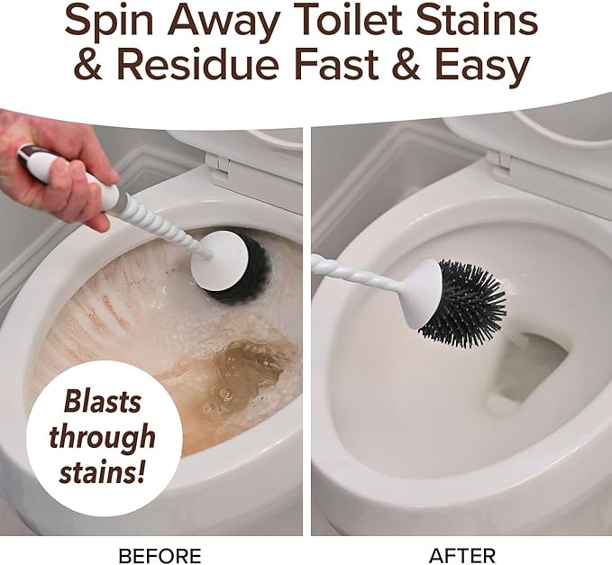 Horsepower Unicorn Electric Toilet Brush – Motorized 360° Silicone Bristles Rechargeable Cordless Power for Effortless Deep Cleaning – AS-SEEN-ON-TV