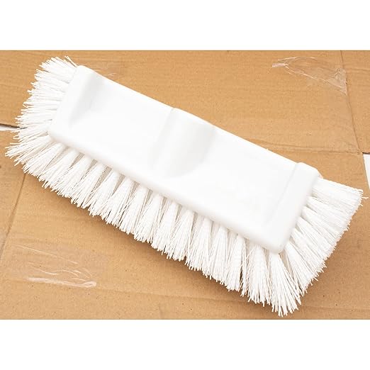 SPARTA Multi-Level Tile Scrub Brush 12 Wide Brush Head Heavy-Duty Tile Cleaning Brush with End Bristles for Commercial Tiles Tubs and Floor Plastic 12 Inches White