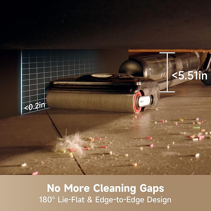 DREAME H12 Pro FlexReach Wet Dry Vacuum Cleaner 0 Tangle Cordless Vacuum Mop All-in-One for Hard Floors 180° Lie-Flat Floor Cleaner Machine with 194°F Hot Self-Cleaning 50Mins Runtime