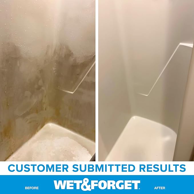 Wet &amp Forget Shower Cleaner Spray Multi-Surface Weekly Application Requires No Scrubbing Bleach-Free Formula Ready to Use Fresh Scent 3 Months of Cleaning 64 Fluid Ounces 1 Pack