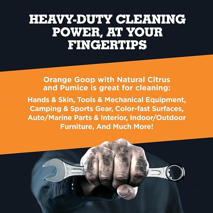 GOOP Orange Liquid with Pumice Multi-Purpose Waterless Hand Cleaner - 1 Gallon Pump Bottle - 4 Pack