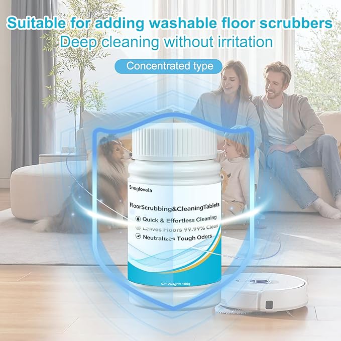 Powerful Floor Cleaning Tablets Compatible With Tineco (200 PCS) 2 Bottle Floor Deep Cleaner Dissolves Fast for Streak-Free Shine on Hardwood TileSuitable With All Robot Vacuums