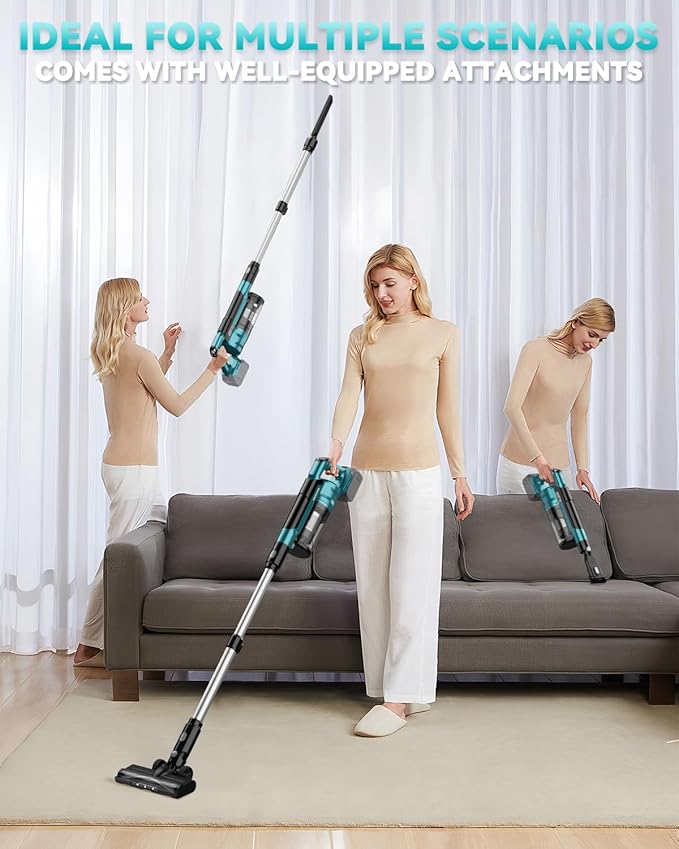 350W Cordless Vacuum Cleaner for Makita 18V Battery 35kPa Brushless Lightweight Stick Vacuum with 3 Mode Suction 6 in 1 Stick Vacuum Cleaner with HEPA for Floor Carpet Car (Battery Not Included)