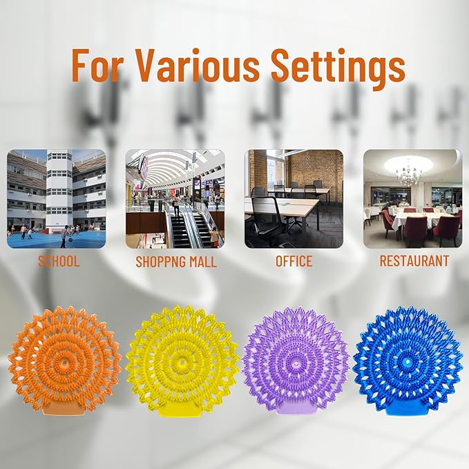 16 PCS Urinal Screen Deodorizer Urinal Cakes Anti-Splash Odor Protection for Men Bathroom Restroom Toilet Lemon Ocean Orange &amp Lavender Scents