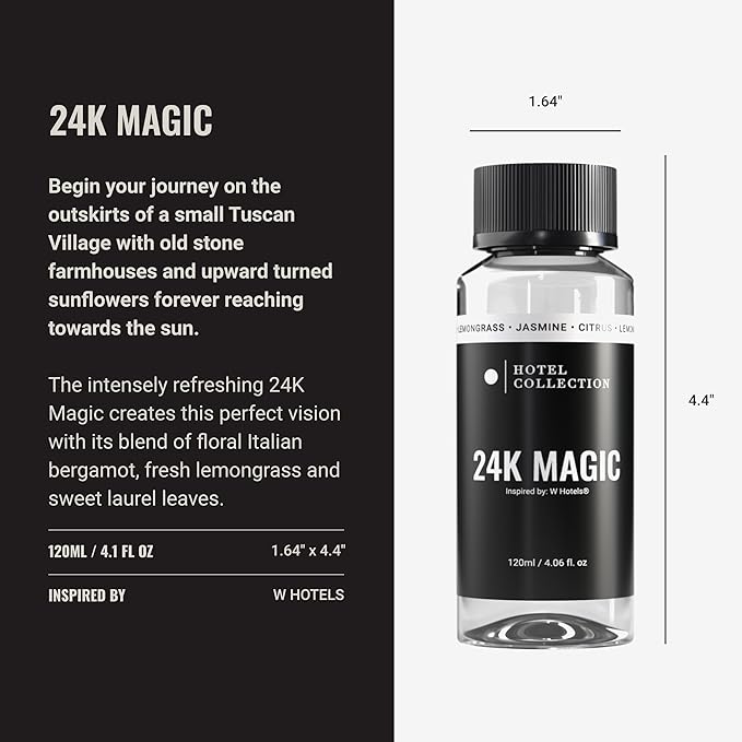 Hotel Collection Diffuser Oil - 24K Magic - Aromatherapy Essential Fragrance Oil - Citrus Lemongrass and Jasmine - 120mL 4.1 Fl oz