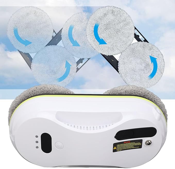 Robotic Window Cleaner Smart Glass Cleaning Robotic Full Automatic Multifunctional Water Spray Window Cleaning Robot for Tiles Class Door (US Plug)