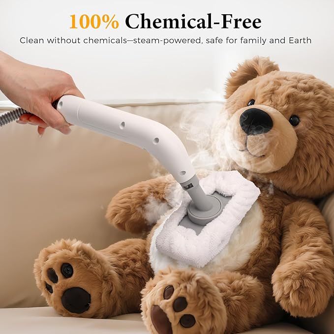Steam Cleaner for Home All-in-One Kit Handheld Steamer for Cleaning 15s Heat-Up Steam Adjustable Suitable for Tile Grout Window Bathroom Kitchen Fabric