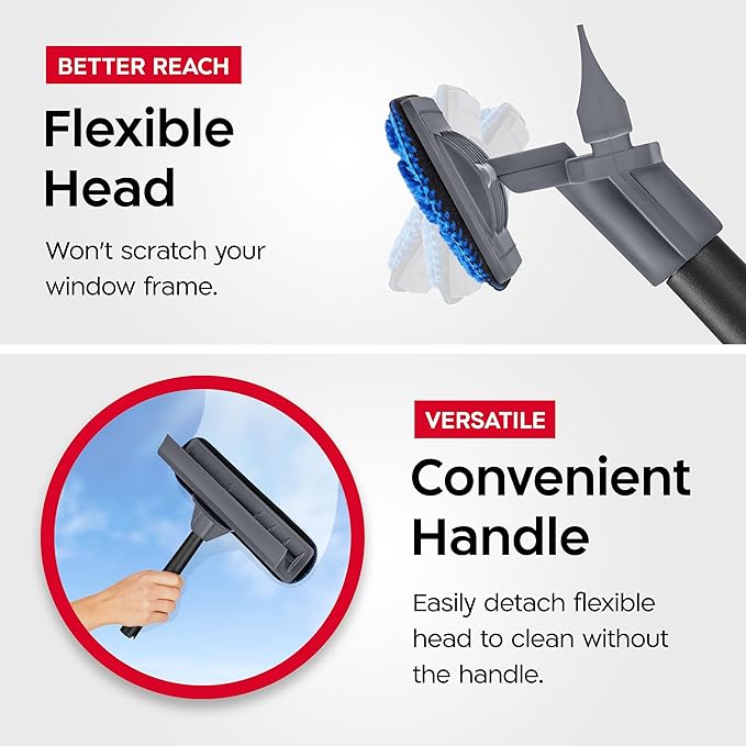 Tyroler Professional Window Squeegee for Home 12-80 Long Squeegee for Window Cleaning 2-in-1 Window Cleaning Squeegee Kit Indoor &amp Outdoor Window Cleaner Tool for High Windows &amp Glass